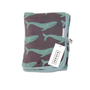🆕 Kickee Pants Bamboo Rain Whale Toddler Blanket